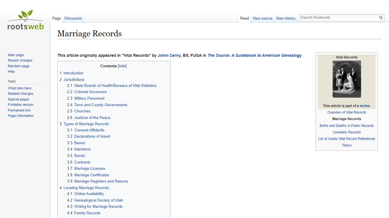 Marriage Records - Rootsweb